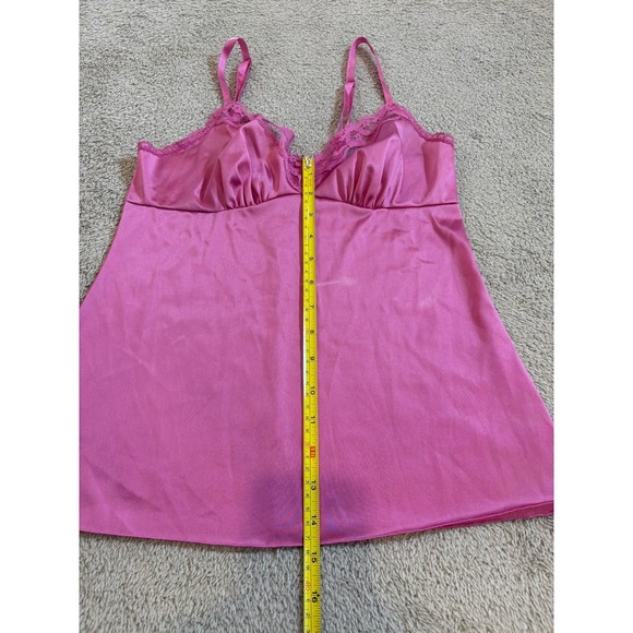 Vanity Fair Vintage Lace Trim Cami Top Women's Size 32 Purple Nylon Y2K Babydoll - Picture 5 of 12